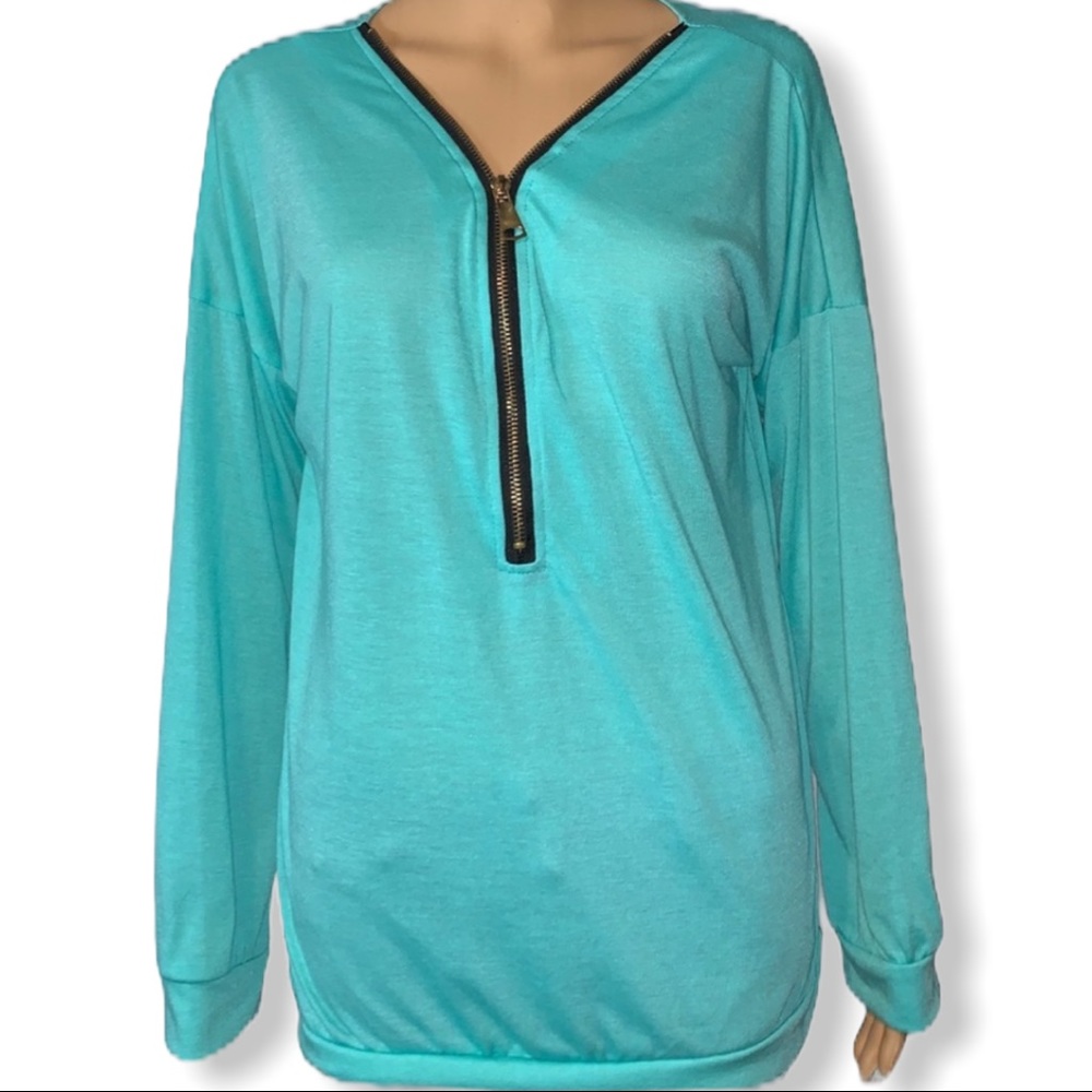 💕3/$25‼️💕SUMHOO QUARTER ZIP TEAL PULLOVER